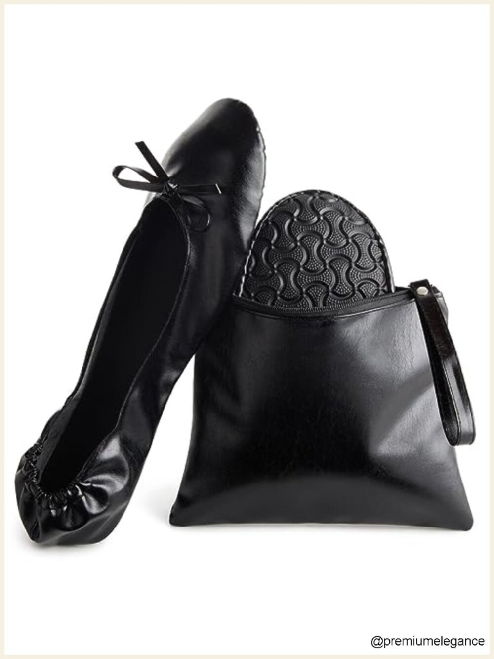 Foldable Ballet Flats Women's Portable Roll up Shoes with Storage Case